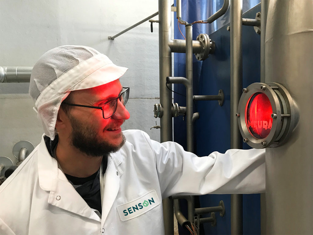 Sakari Nieminen, Quality and Environmental Manager at Senson in the production facility